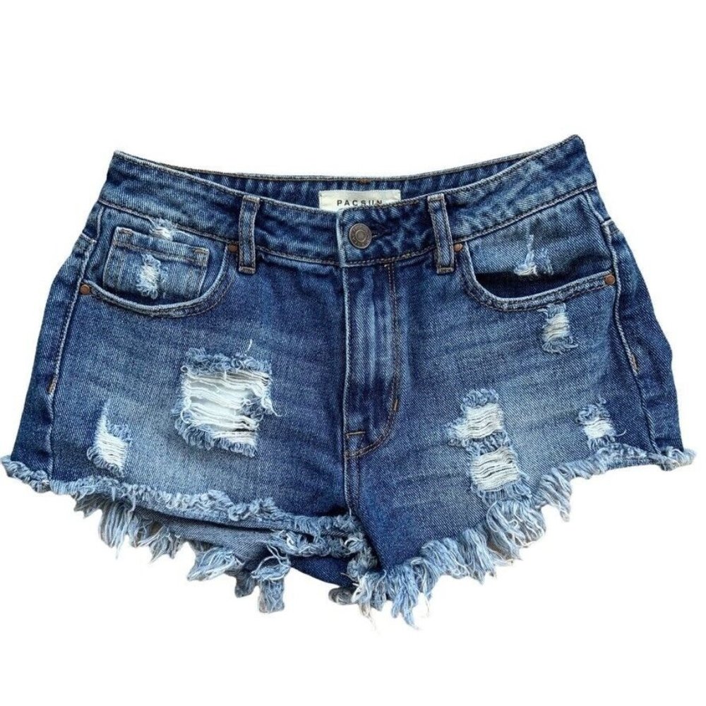 Pacsun High Rise Festival Jean Short 25 Cutoff 100% Cotton Cheeky